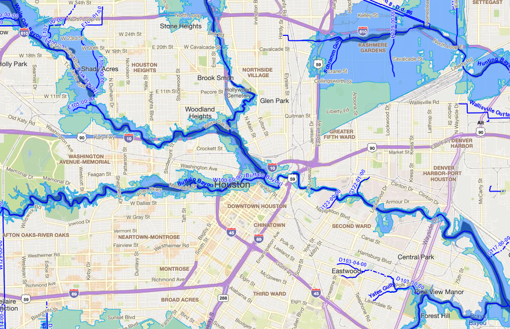 flood map of Houston TX